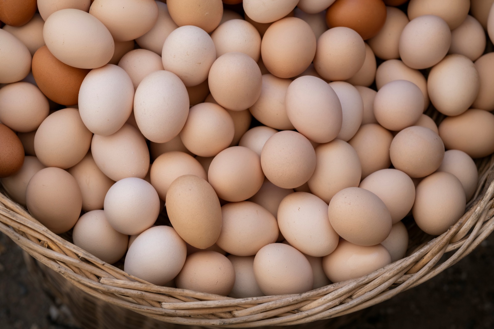 Cesto colmo di uova fresche, il punto di partenza della nostra attività